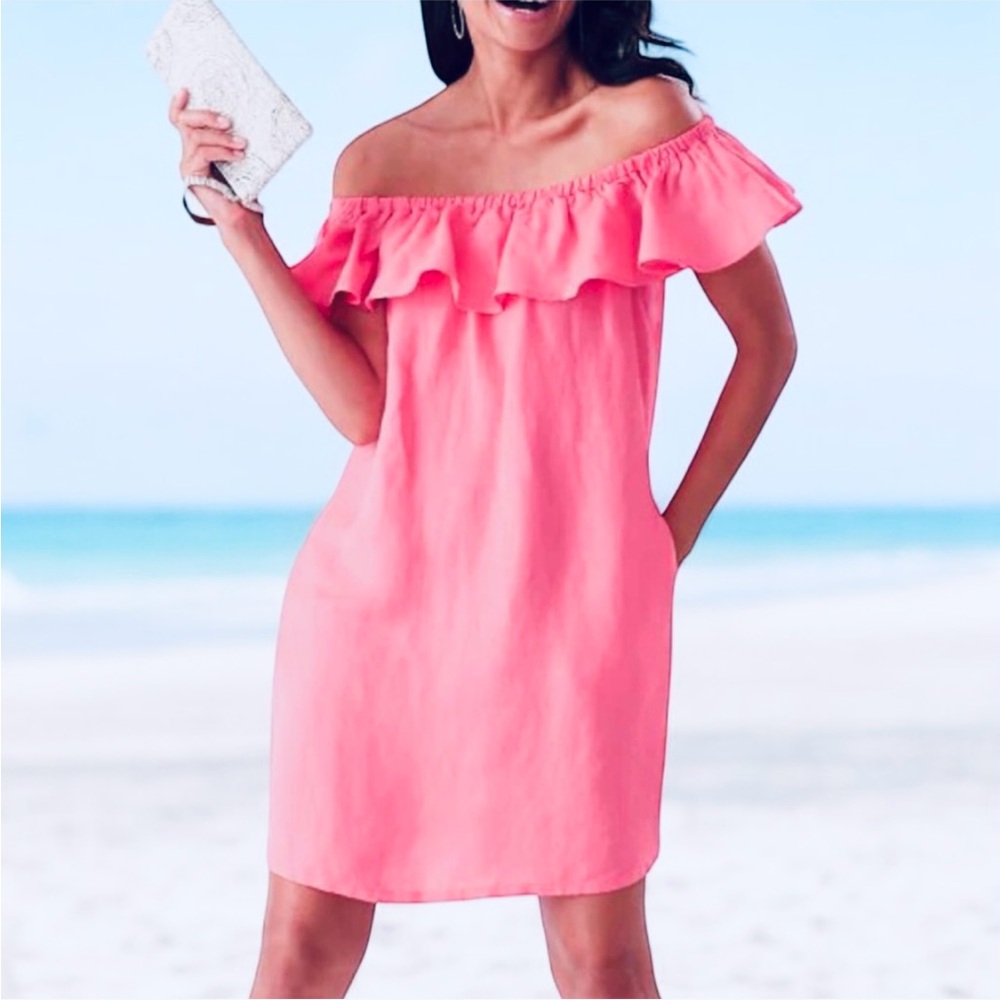 Tommy Bahama St. Lucia Off The Shoulder Ruffle Dress